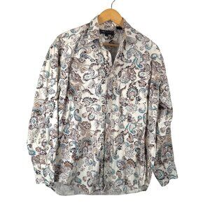 Roper womens Paisley print western pearl‎ button shirt cowgirl sz M